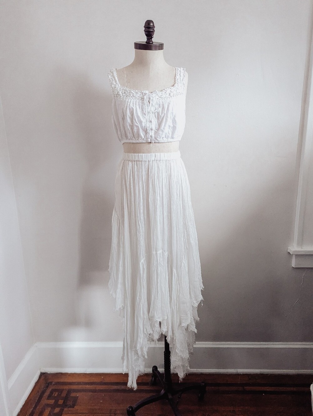 FP One Clover Skirt in White - Maxi Ethereal Boho Layering Fairy Skirt